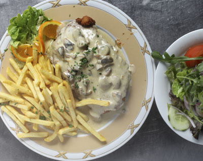 Schnitzel mit Champignon Soße