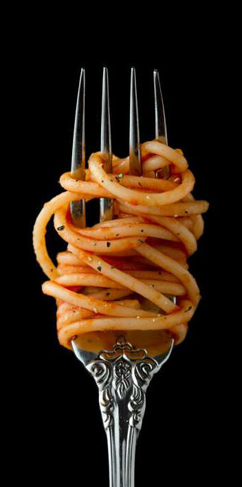 gabel mit spaghetti